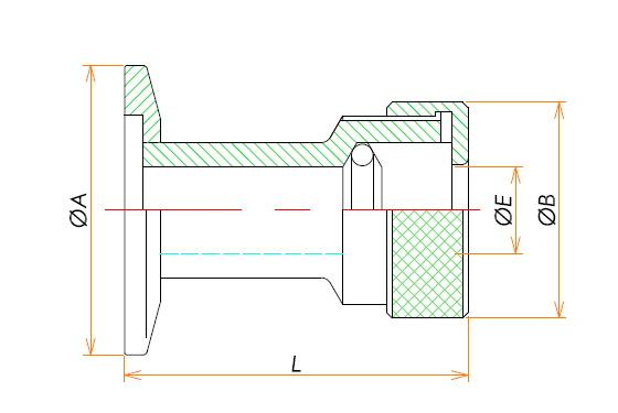 【セール品】NW16 ゲージポート/ウィルソンシール  φ1/2（ボアードスルー） 寸法画像